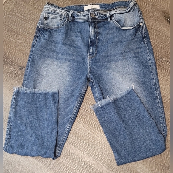 KanCan Denim - KanCan Estilo Jeans Distressed Raw Hem Straight Size 15/31 Blue Stretch Mid Rise